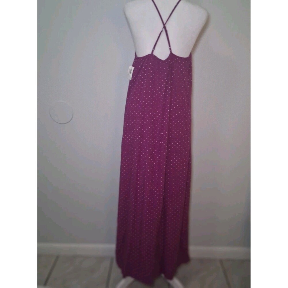 NWT Purple Polka Dot Swing Tank  Maxi Dress Women's Sz M Lounge Spring Summer - Picture 3 of 9